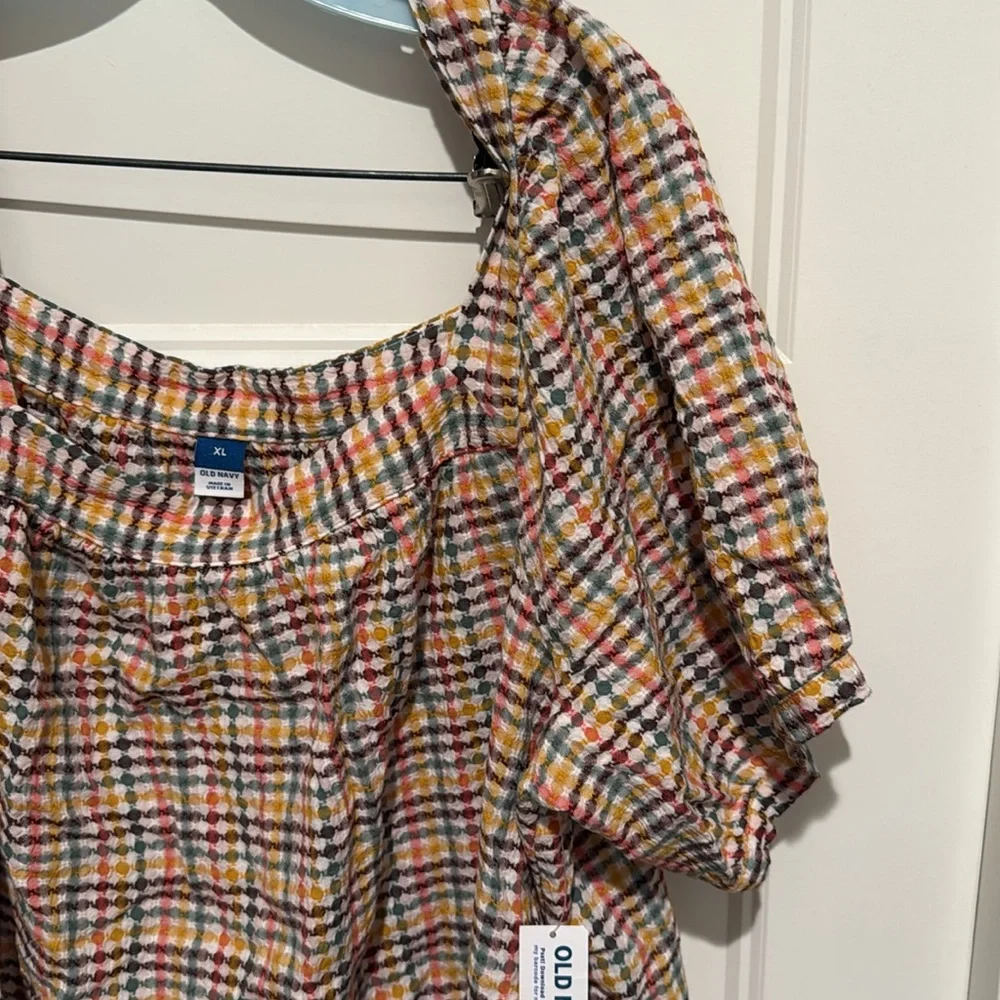 NWT XL Old Navy Colorful Checkered Dress - Picture 3 of 5